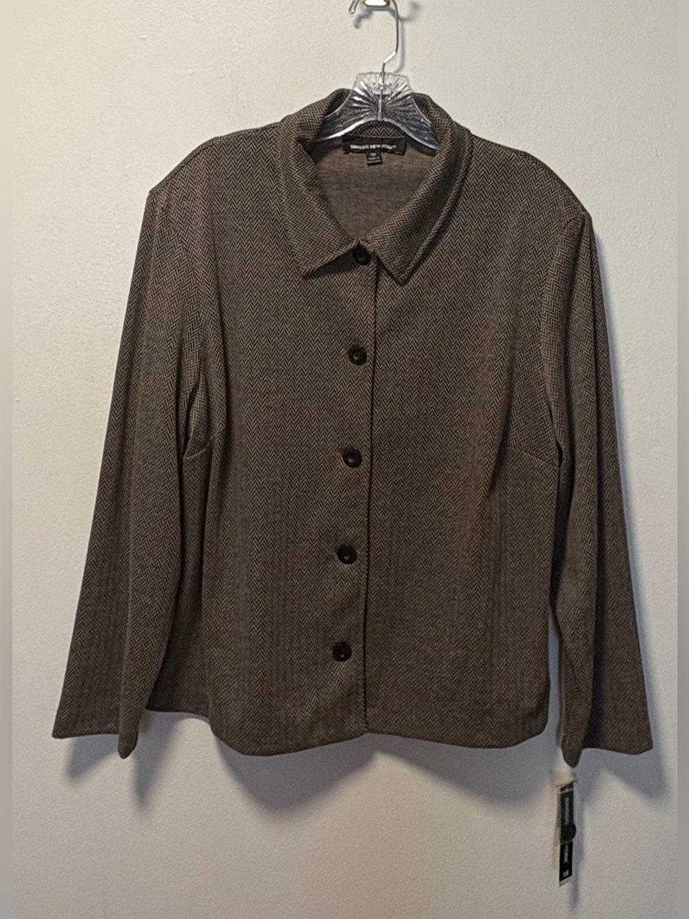 NWT Briggs NY houndstooth shacket career business career office closet staple